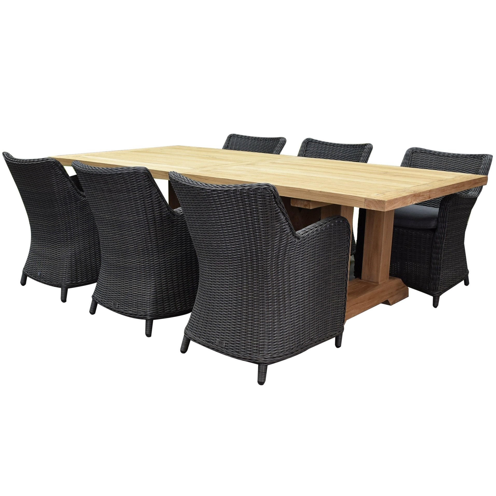 AVH-Collectie Bilbao Antigua dining tuinset 250x120xH75 cm 7 delig antraciet