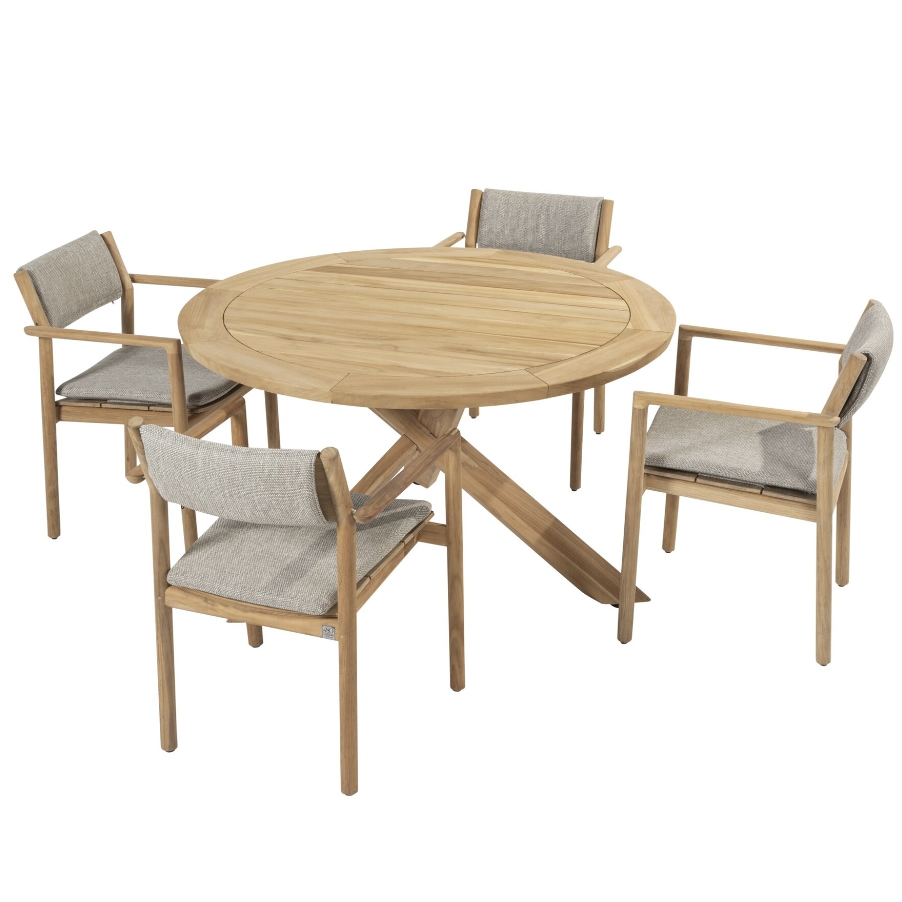 4 Seasons Outdoor Prado Levi dining tuinset 5 delig 130 cm rond teak 