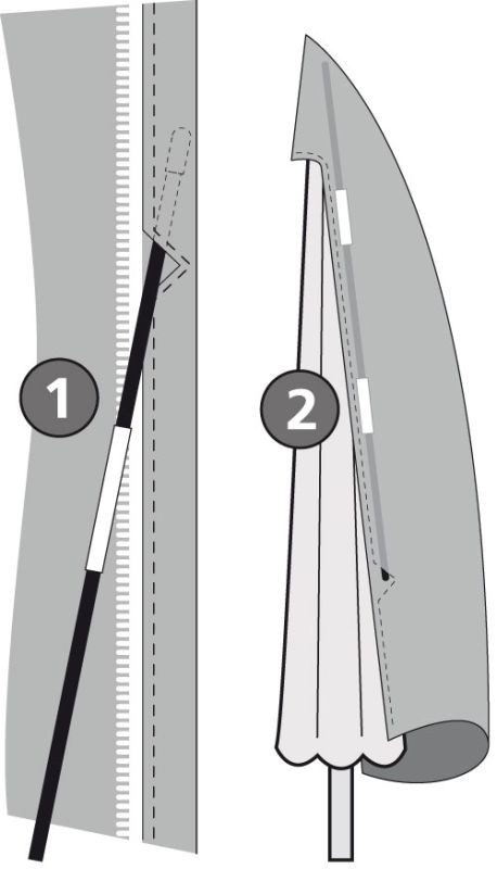 Eurotrail Stokparasol hoes CA 260x 60 cm grijs - 
