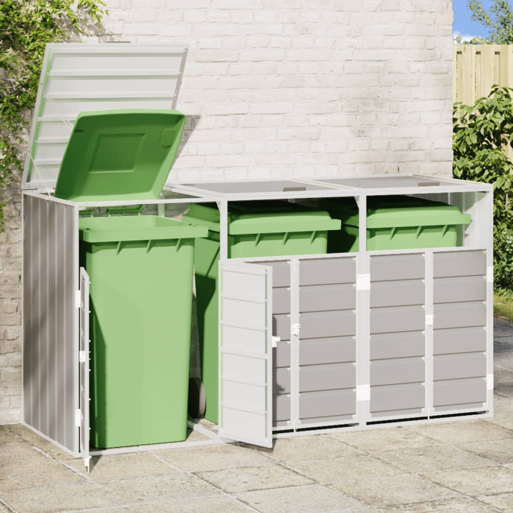 vidaXL Containerberging voor 3 containers 216x81x115 cm staal grijs