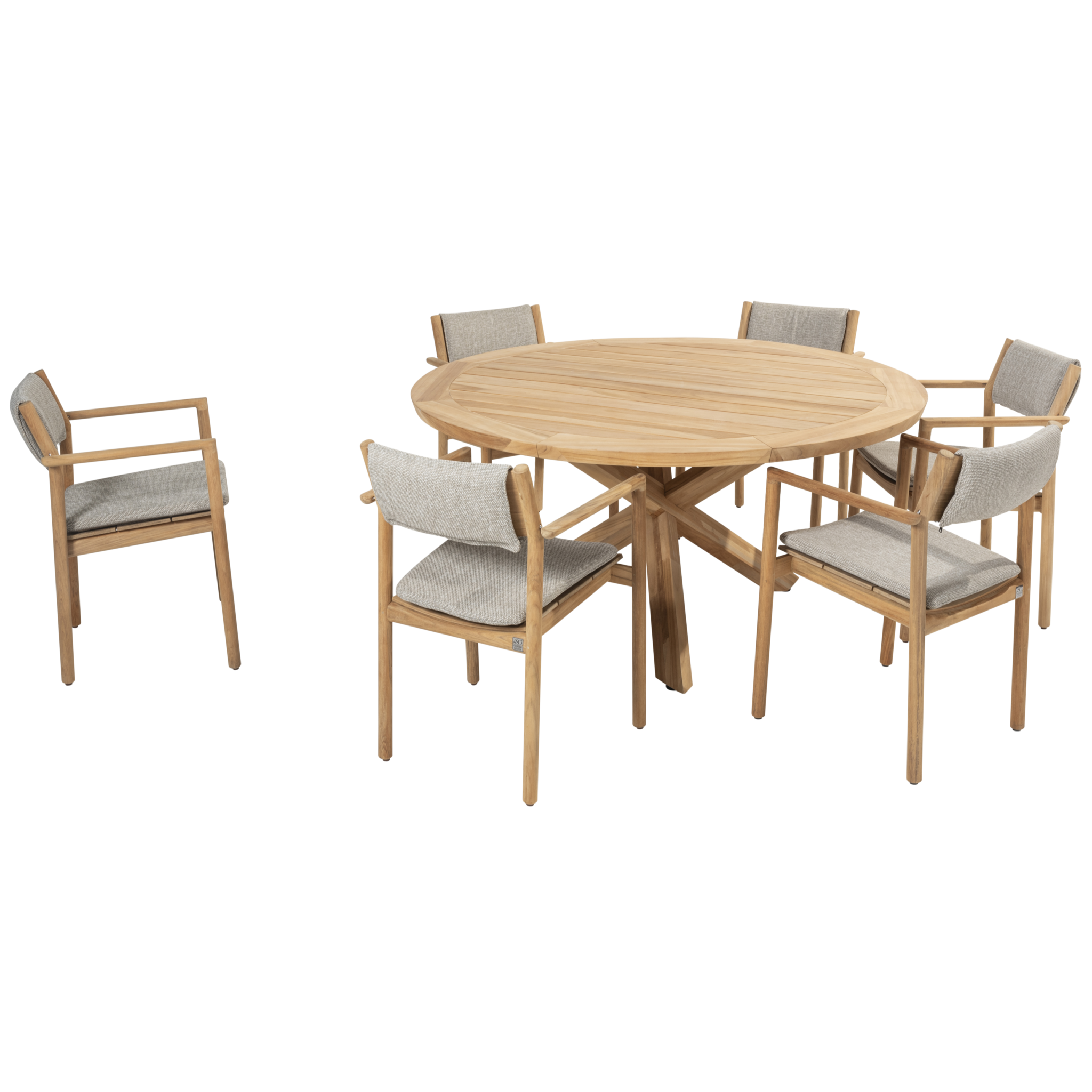 4 Seasons Outdoor Prado Levi dining tuinset 7 delig 160 cm rond teak 