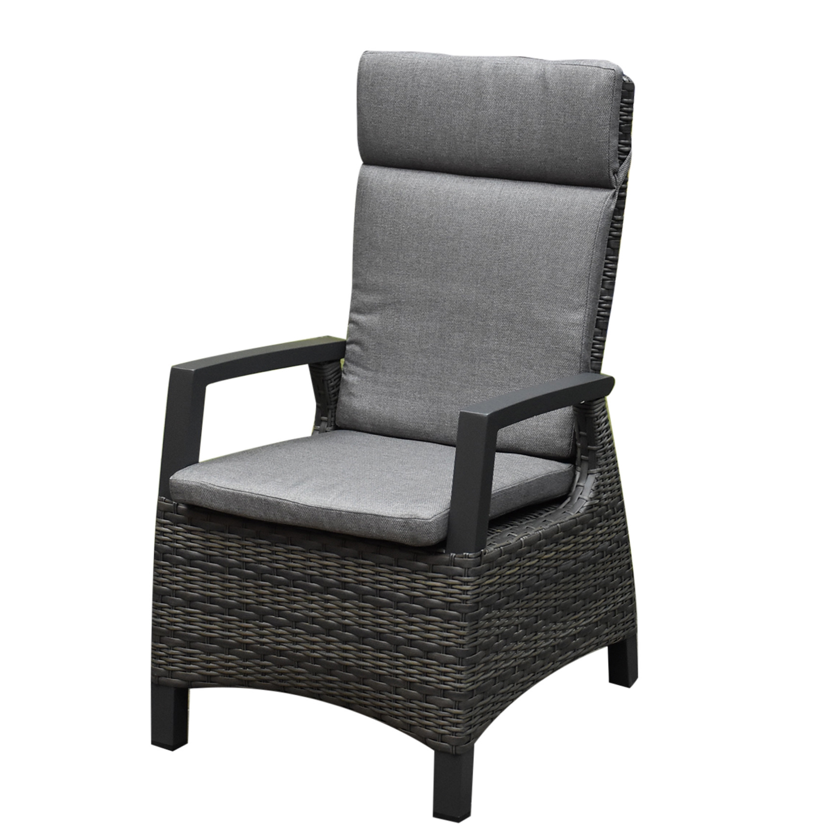 AVH-Collectie Tunis dining tuinstoel verstelbaar antraciet wicker