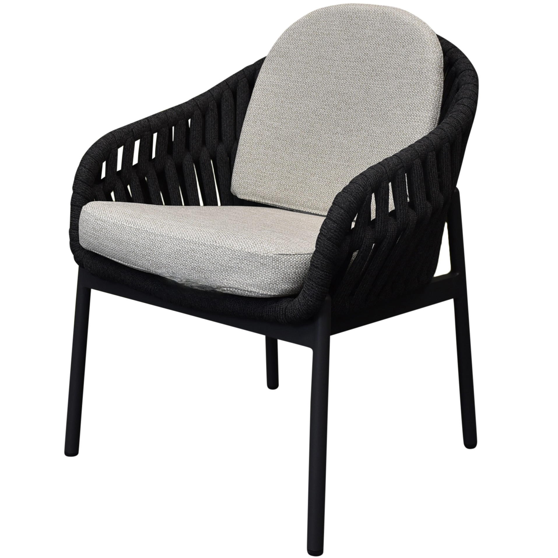 AVH-Collectie Diamond dining tuinstoel zwart rope