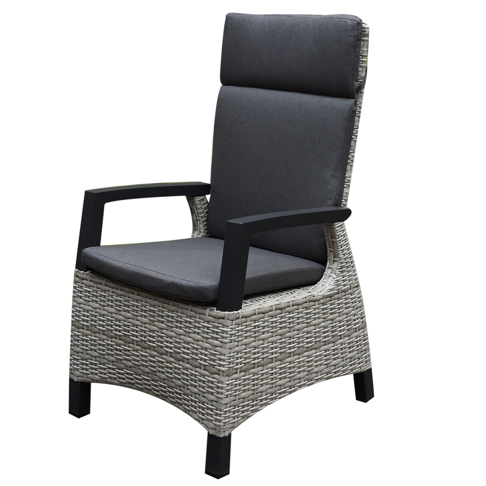 AVH-Collectie Tunis dining tuinstoel verstelbaar grijs wicker