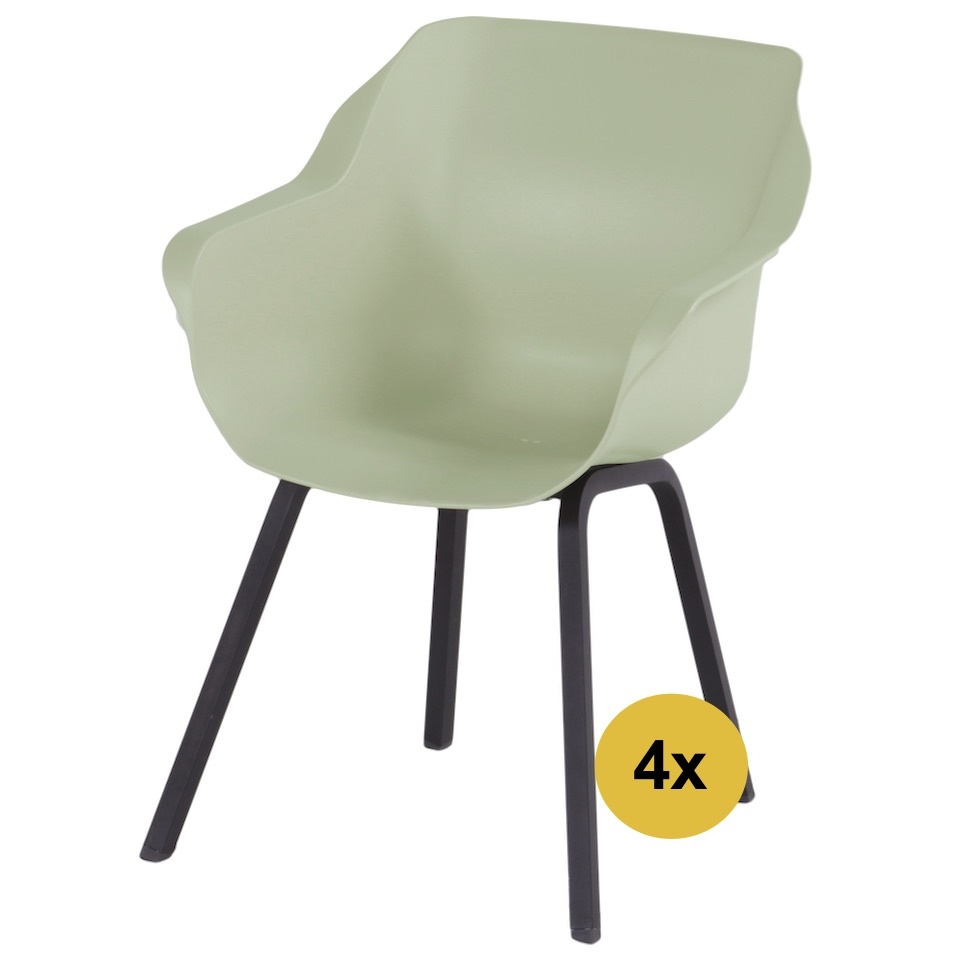 Hartman 4x Sophie Element dining tuinstoel mintgroen 