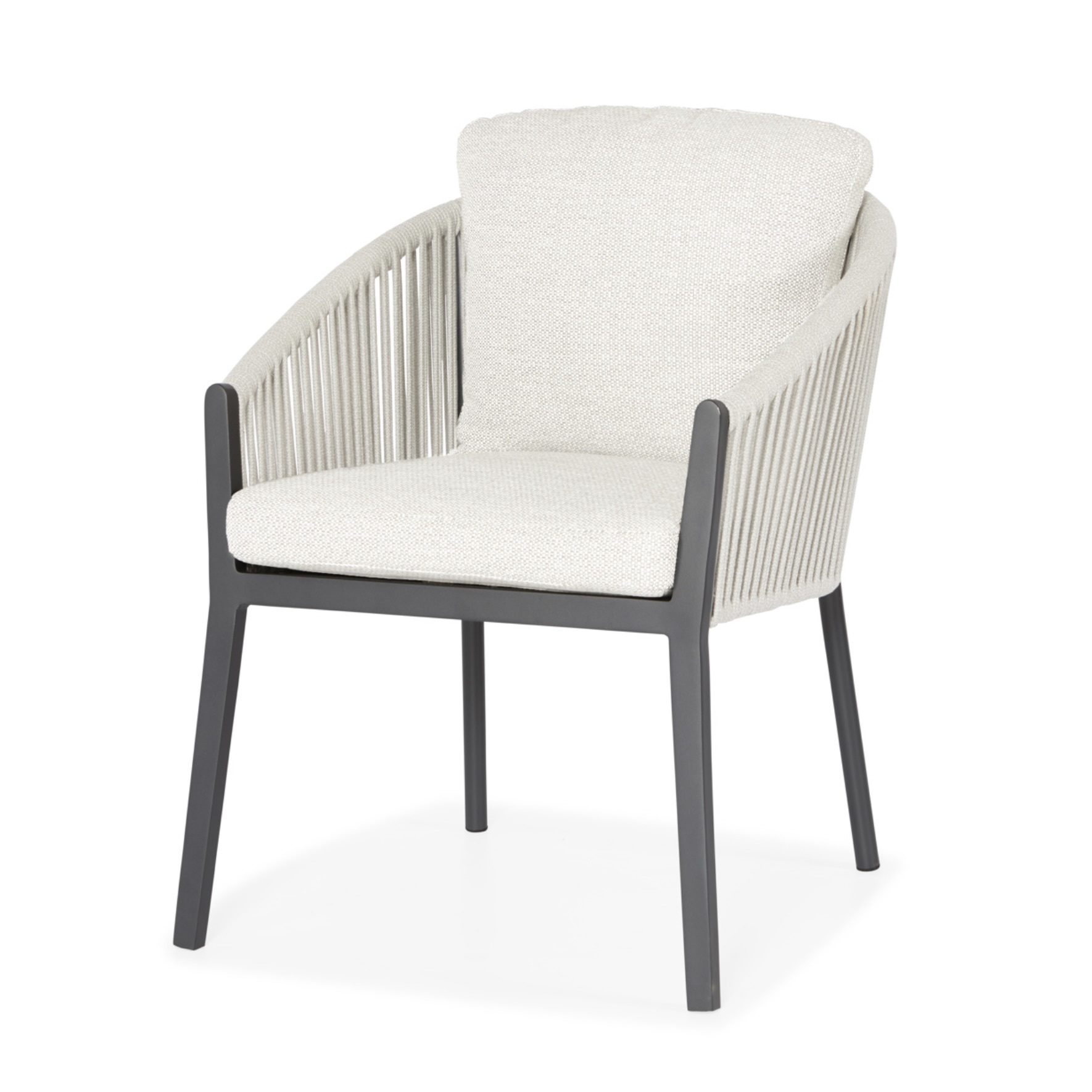 SUNS Avero dining tuinstoel fishbone weaving camel sand natural mixed weave / matt royal grey