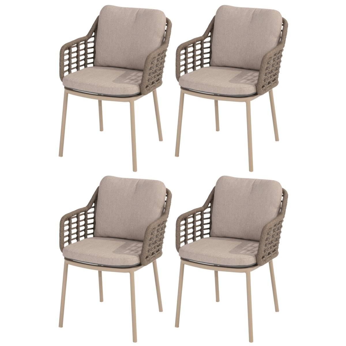 Taste 4SO Puglia dining tuinstoel  latte  set van 4