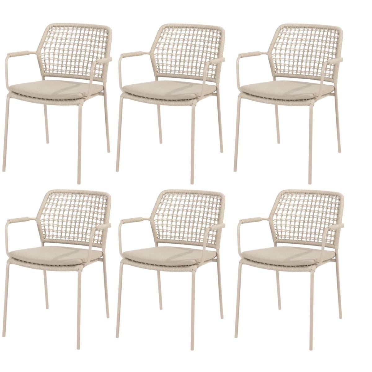 4 Seasons Outdoor Barista dining tuinstoel stapelbaar latte Taste 4SO set van 6