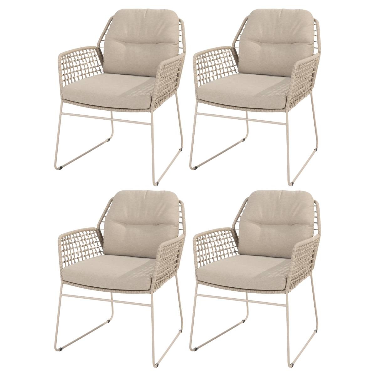 4 Seasons Outdoor Albano dining tuinstoel latte Taste 4SO set van 4