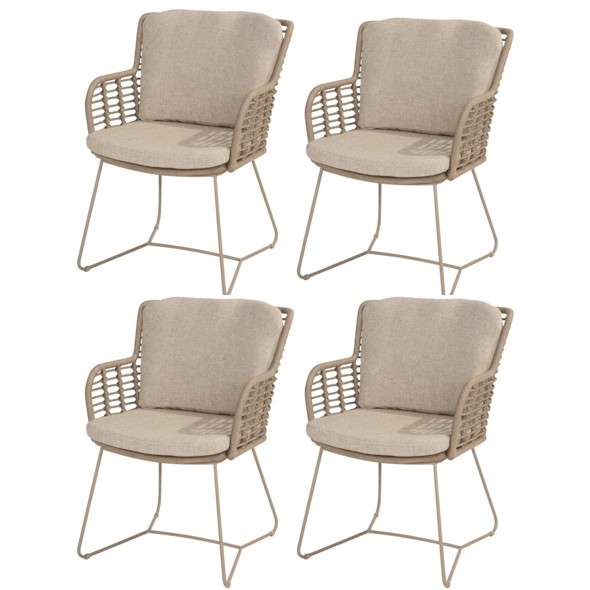 4 Seasons Outdoor Fabrice tuinstoel latte  set van 4