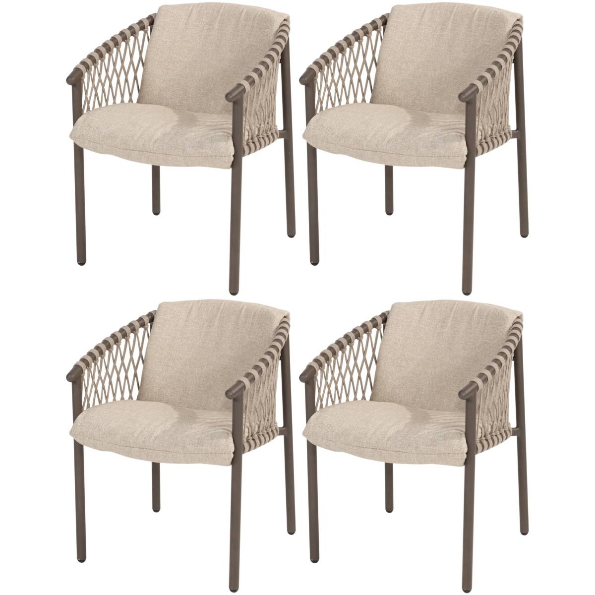 4 Seasons Outdoor Allora dining tuinstoel terre  set van 4