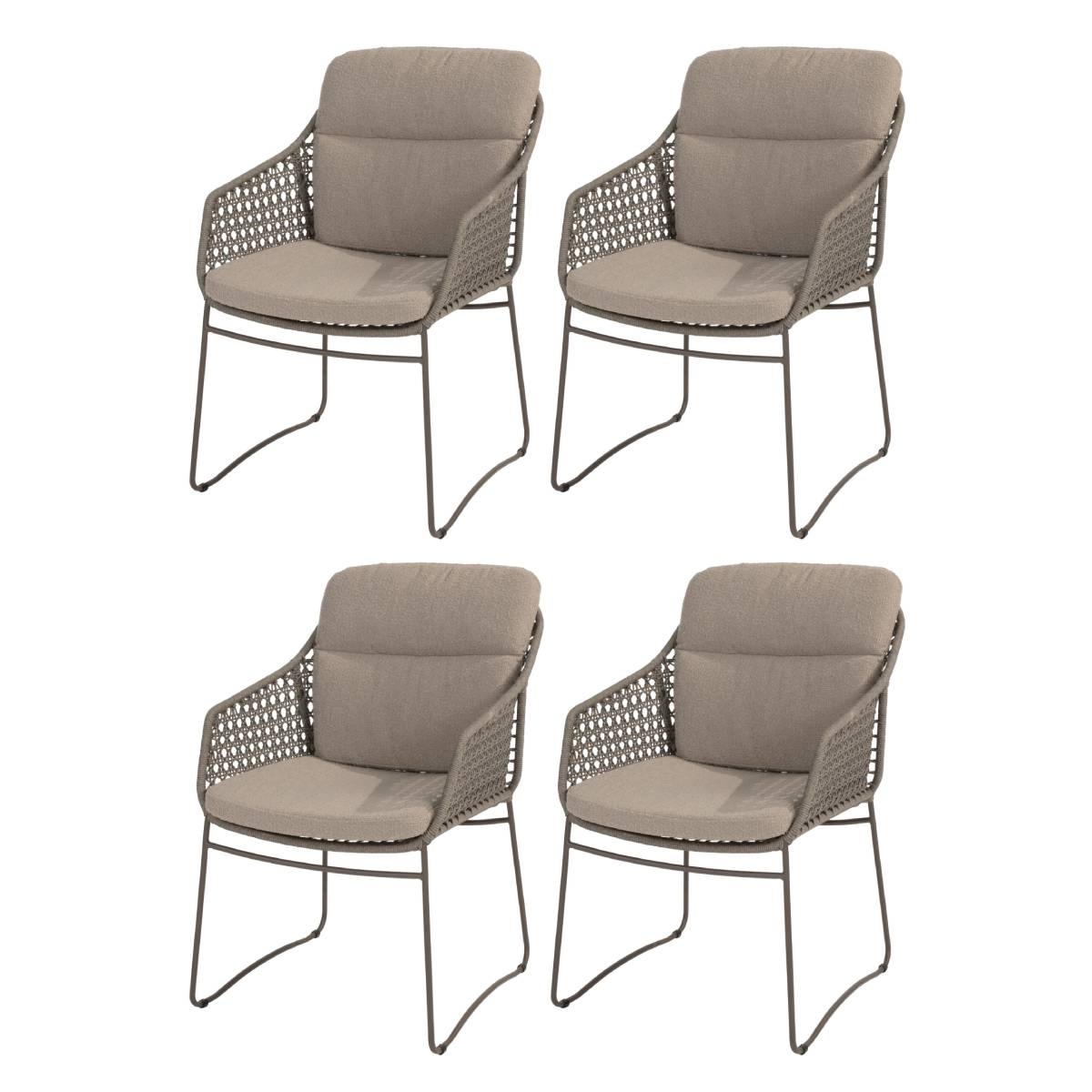 4 Seasons Outdoor Moretti hoge rug dining tuinstoel terre  set van 4