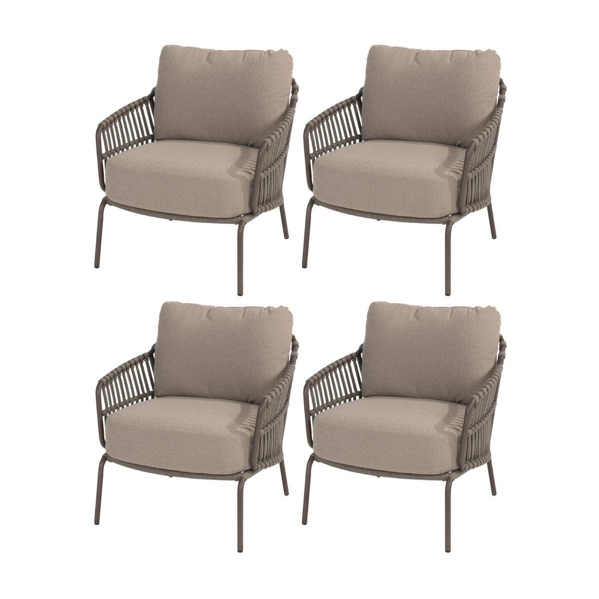 4 Seasons Outdoor Capalbio low dining tuinstoel terre  set van 4