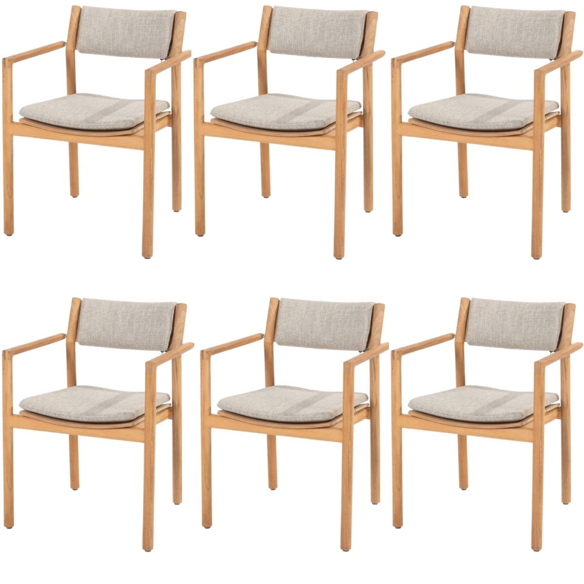 4 Seasons Outdoor Levi stapelbare tuinstoel teak  set van 6