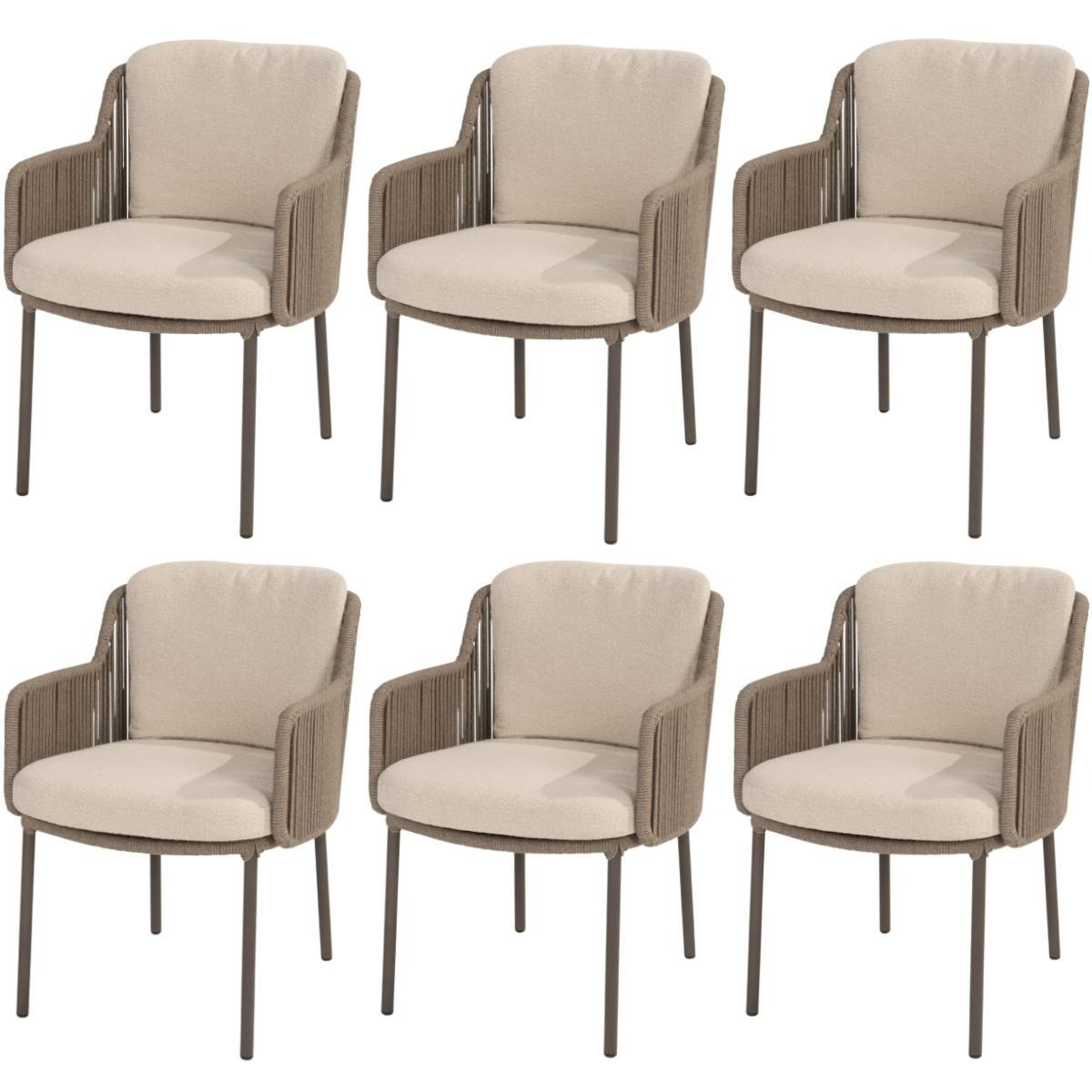 4 Seasons Outdoor Bernini dining tuinstoel terre  set van 6