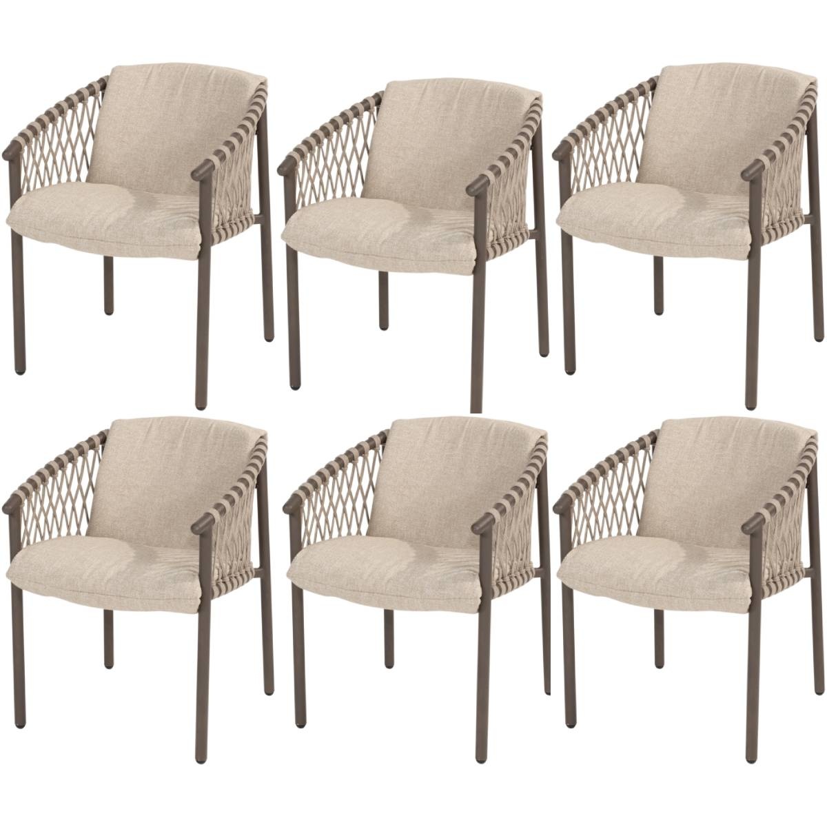 4 Seasons Outdoor Allora dining tuinstoel terre  set van 6