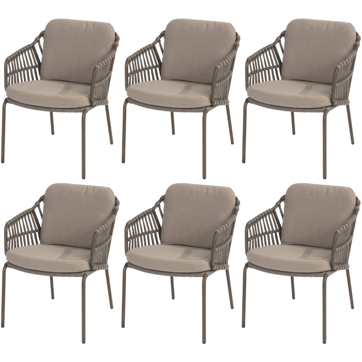 4 Seasons Outdoor Capalbio dining tuinstoel terre  set van 6