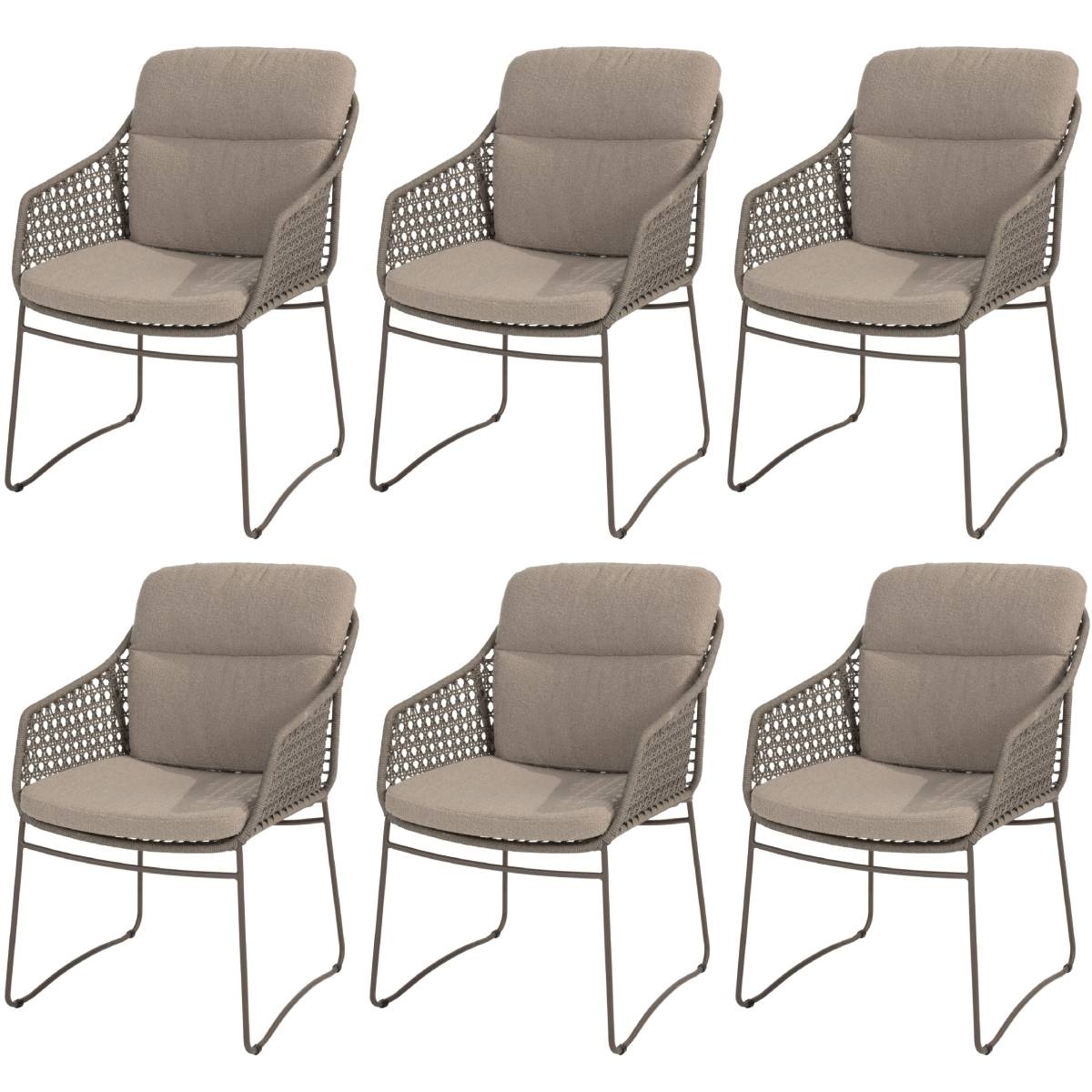 4 Seasons Outdoor Moretti hoge rug dining tuinstoel terre  set van  6