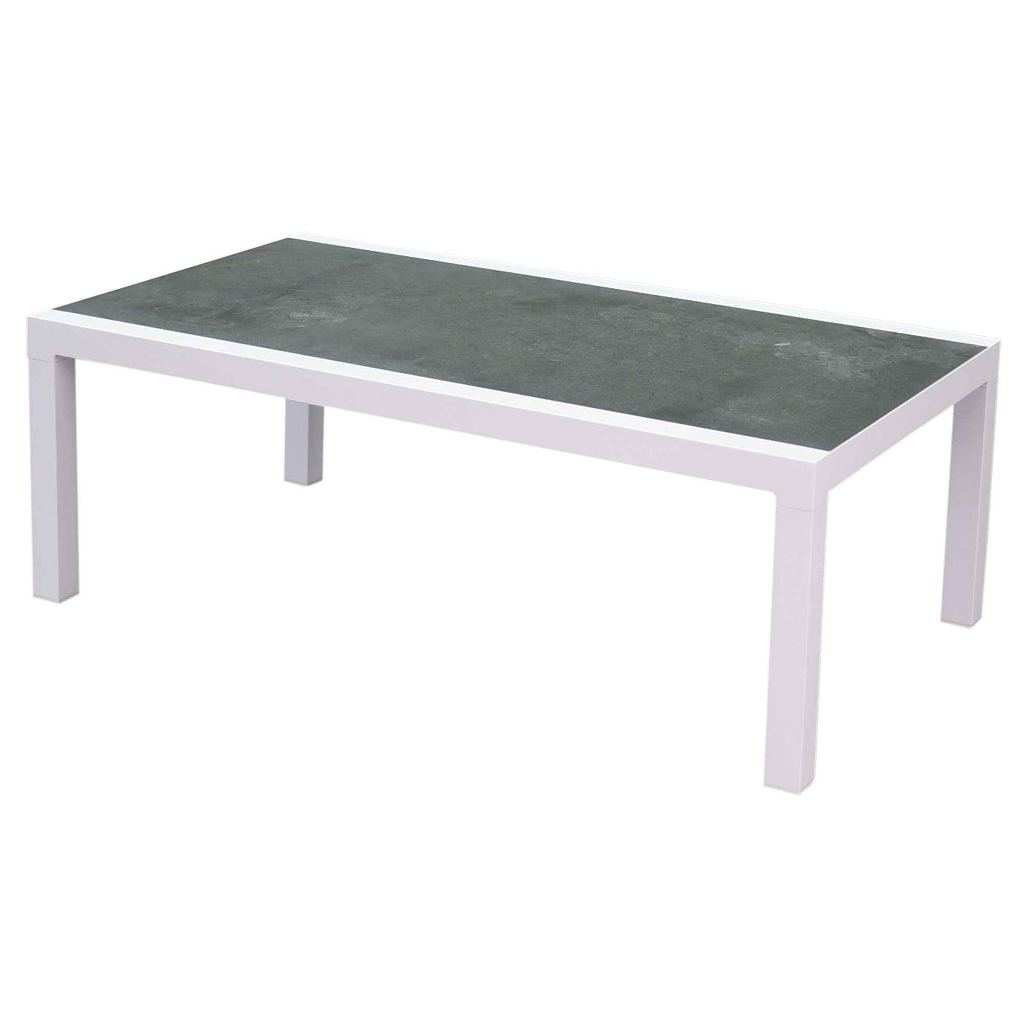 AVH-Collectie Malaga lounge tuintafel 120x70xH43 cm aluminium wit