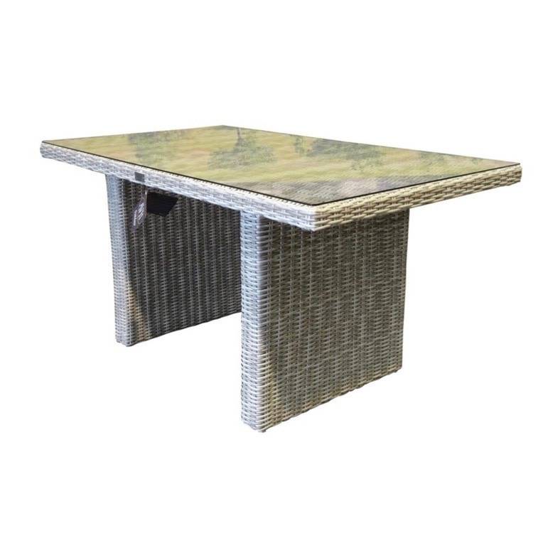 AVH-Collectie Ibiza lounge-dining tafel 120x80xH70 cm wit grijs