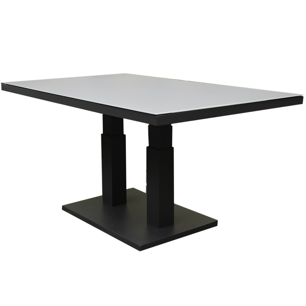 AVH-Collectie New York lounge-diningtafel 140x85xH49-72 cm in hoogte verstelbaar aluminium antraciet - glass top