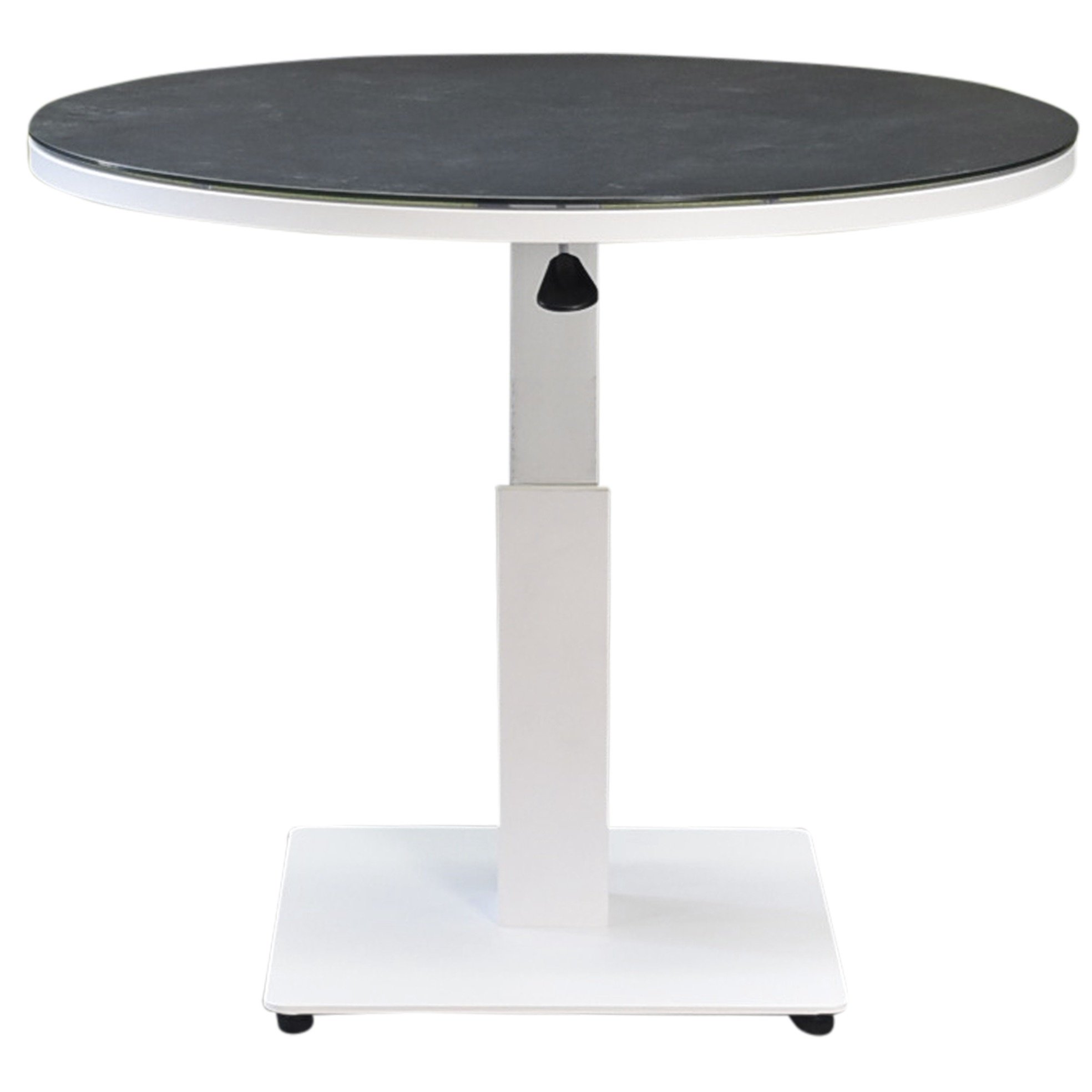 AVH-Collectie San Sebastian lounge dining tuintafel 90 cm rond H50,5-H75 cm in hoogte verstelbaar wit