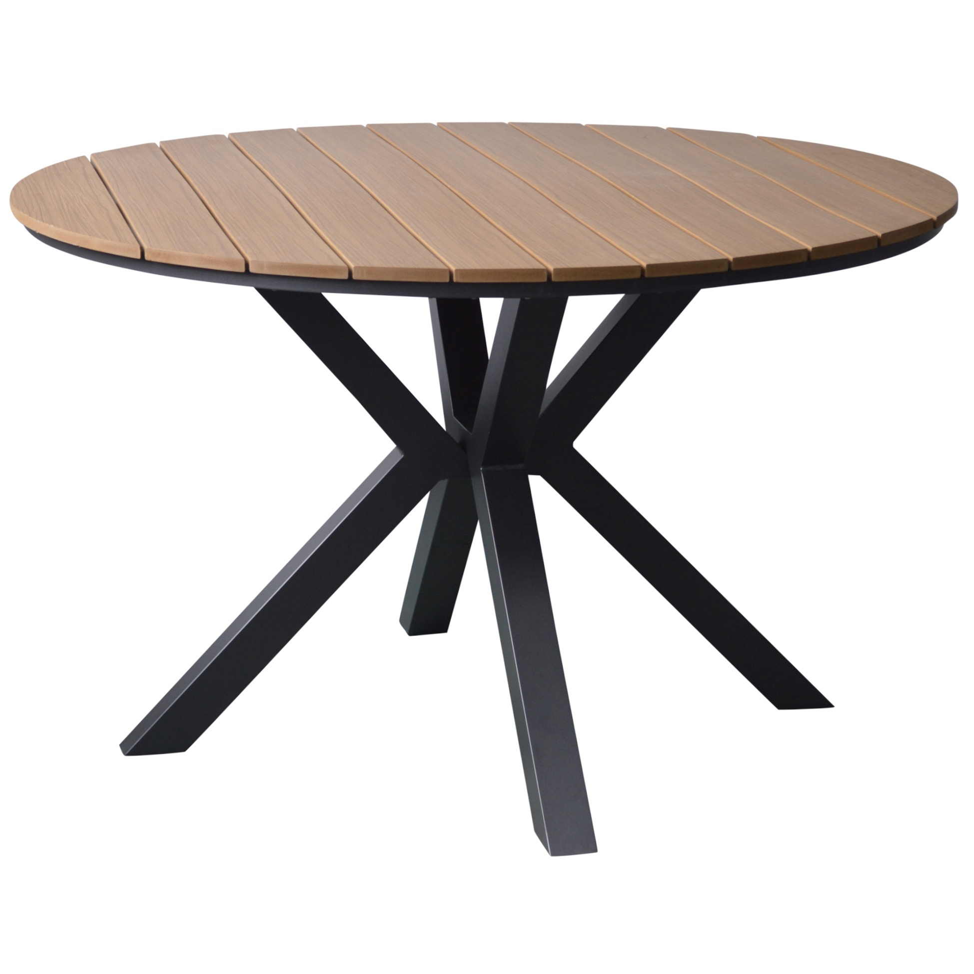 AVH-Collectie Quincy dining tuintafel aluminium 120xH75 cm rond teak blad
