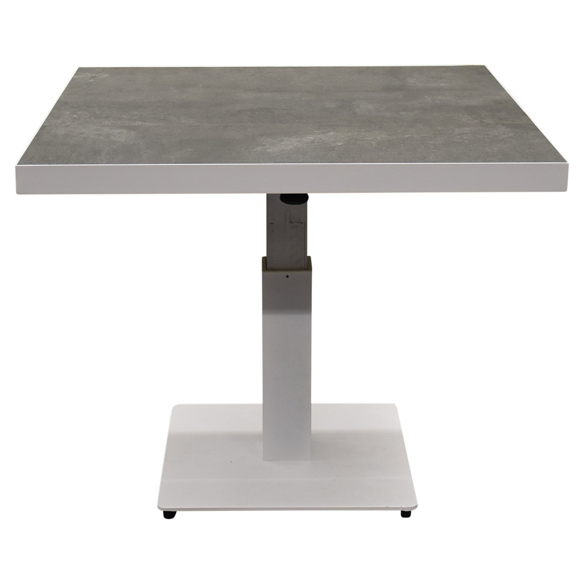 AVH-Collectie San Sebastian lounge dining tuintafel 90x90xH46-H71 cm in hoogte verstelbaar wit