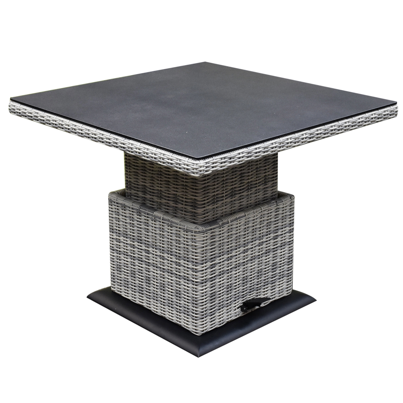 AVH-Collectie Miami lounge-diningtafel 90x90xH47-71 cm in hoogte verstelbaar wit grijs