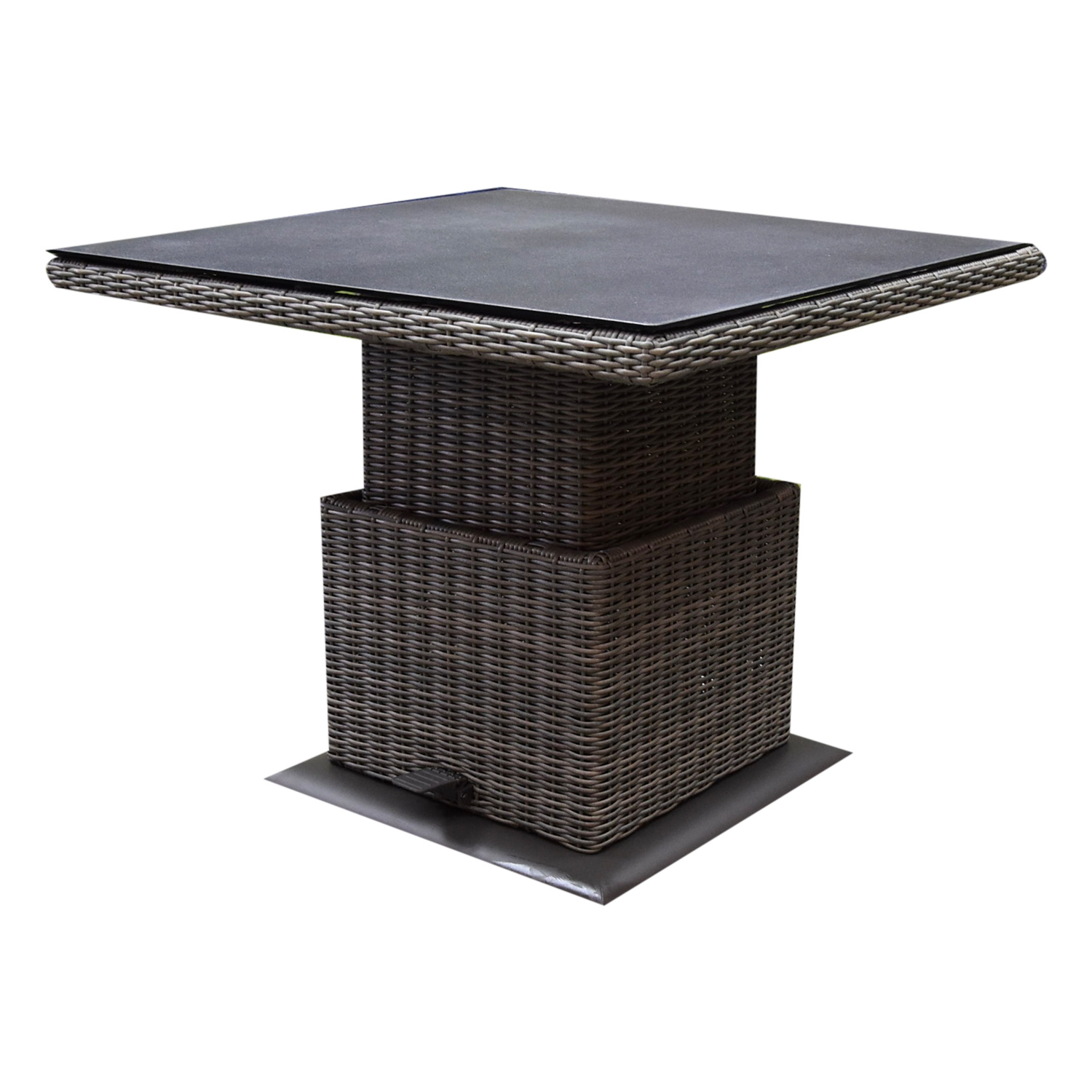 AVH-Collectie Miami lounge-diningtafel 90x90xH47-71 cm in hoogte verstelbaar grijs