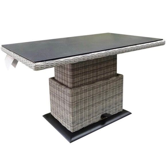 AVH-Collectie Miami lounge-diningtafel 130x75xH47-71 cm in hoogte verstelbaar wit grijs