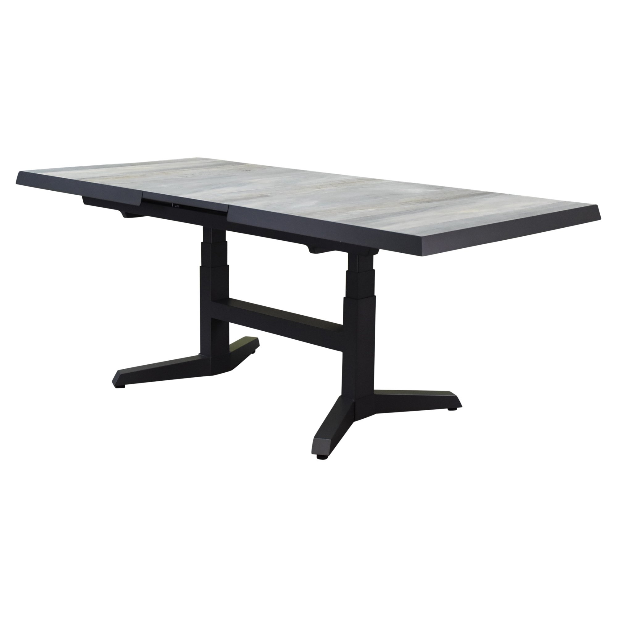 AVH-Collectie Venezia uitschuifbare lounge-diningtafel in hoogte verstelbaar 143-183x88xH51-H75 cm antraciet