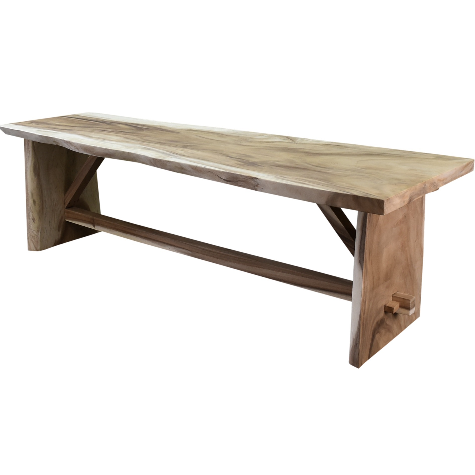 AVH-Collectie Boomstamtafel 260x70-80xH77,5 cm– bladdikte 6 cm geschoord