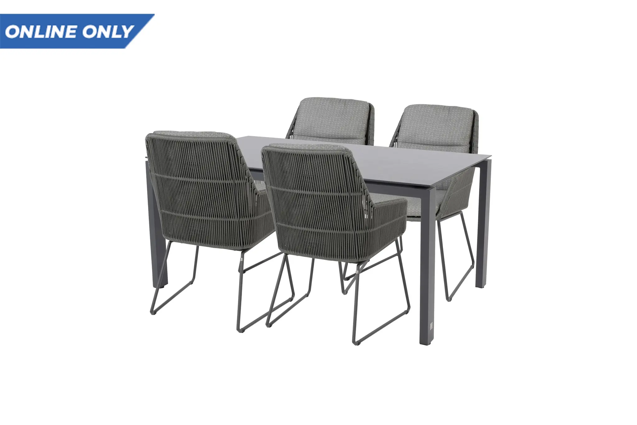 4 Seasons Outdoor Goa tafel 160 x 95 cm met 4 Valencia diningstoelen