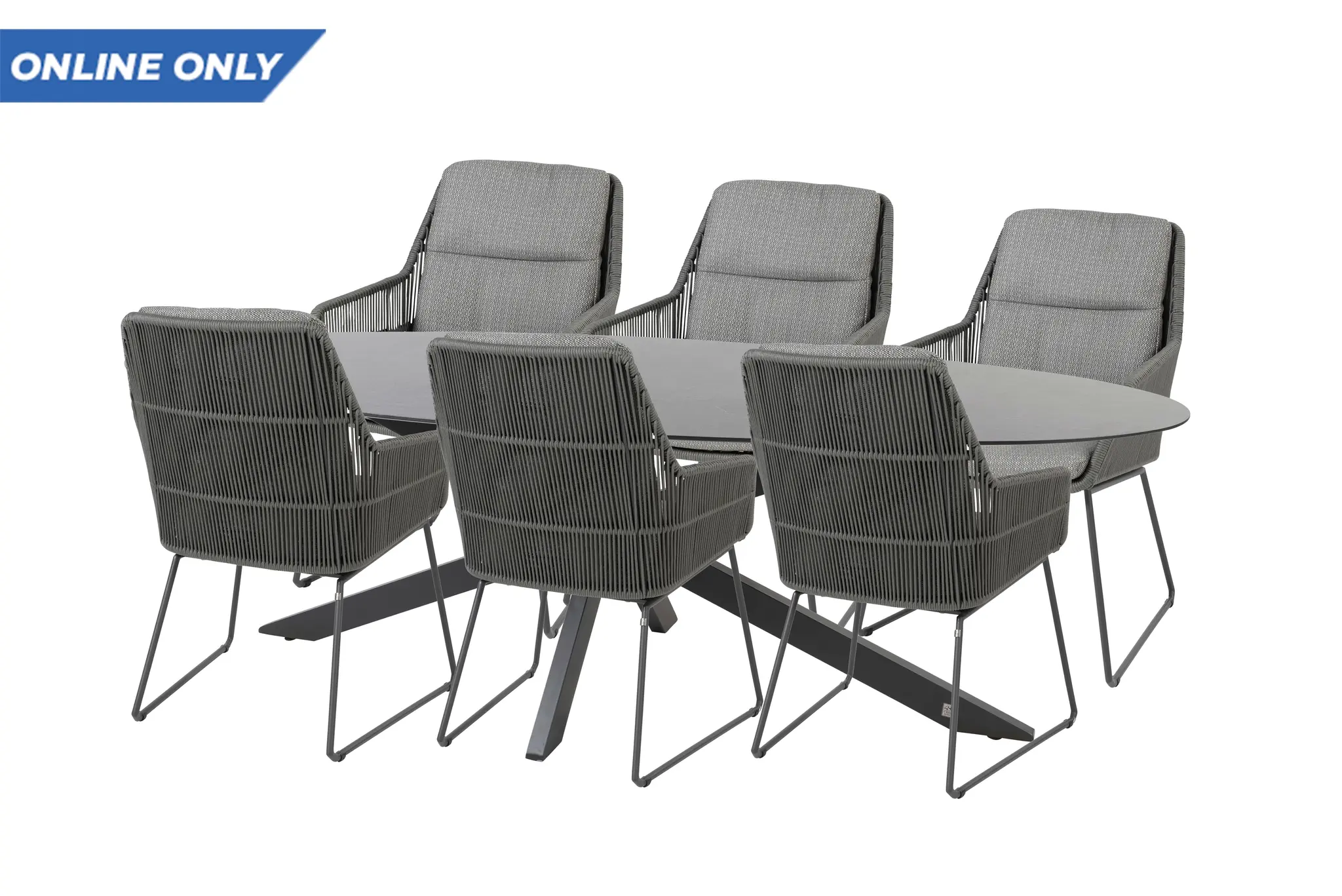 4 Seasons Outdoor Privada eettafel 240 X 107 cm met 6 Valencia dining stoelen