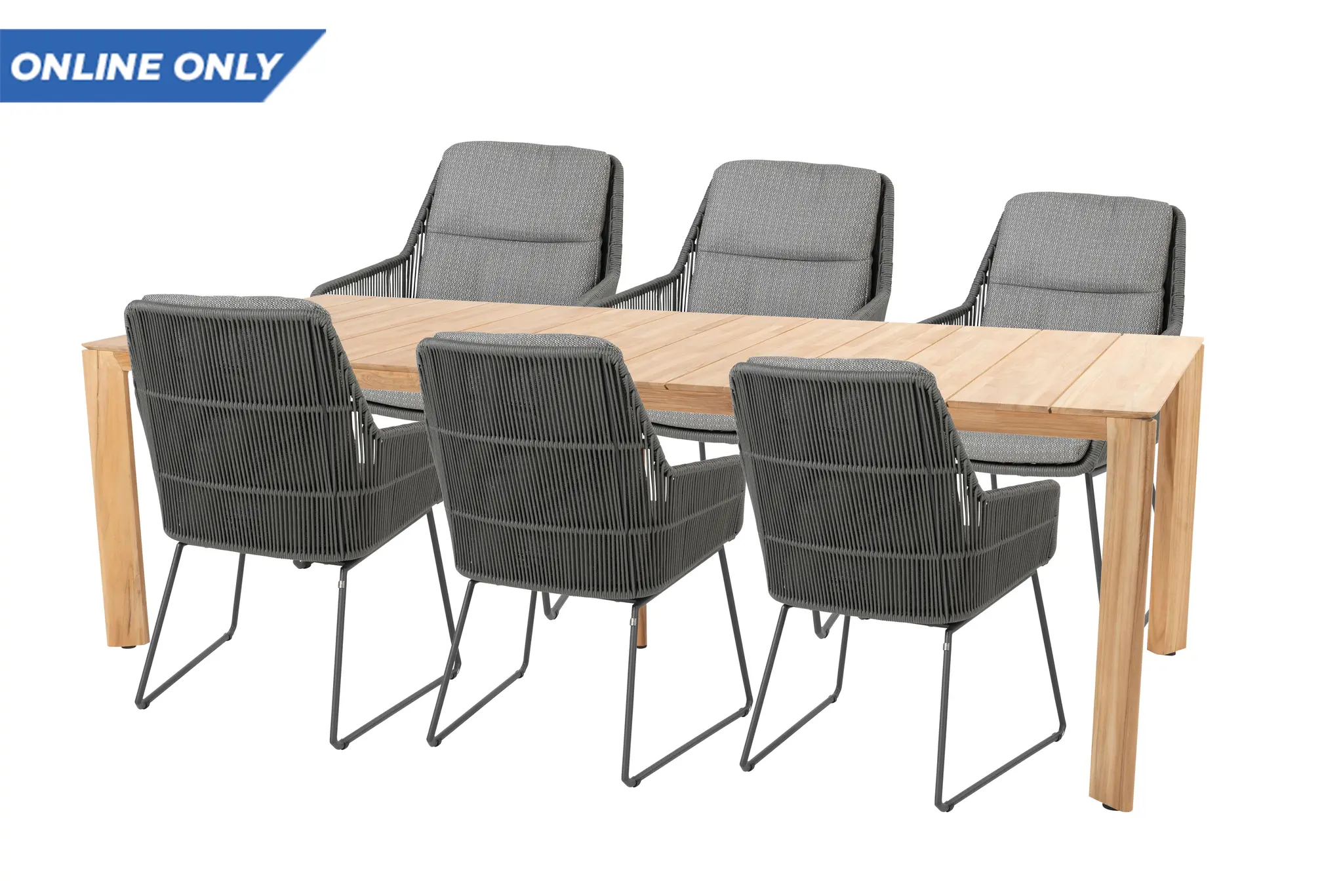 4 Seasons Outdoor Lucas eettafel 240 X 100 cm met 6 Valencia dining stoelen