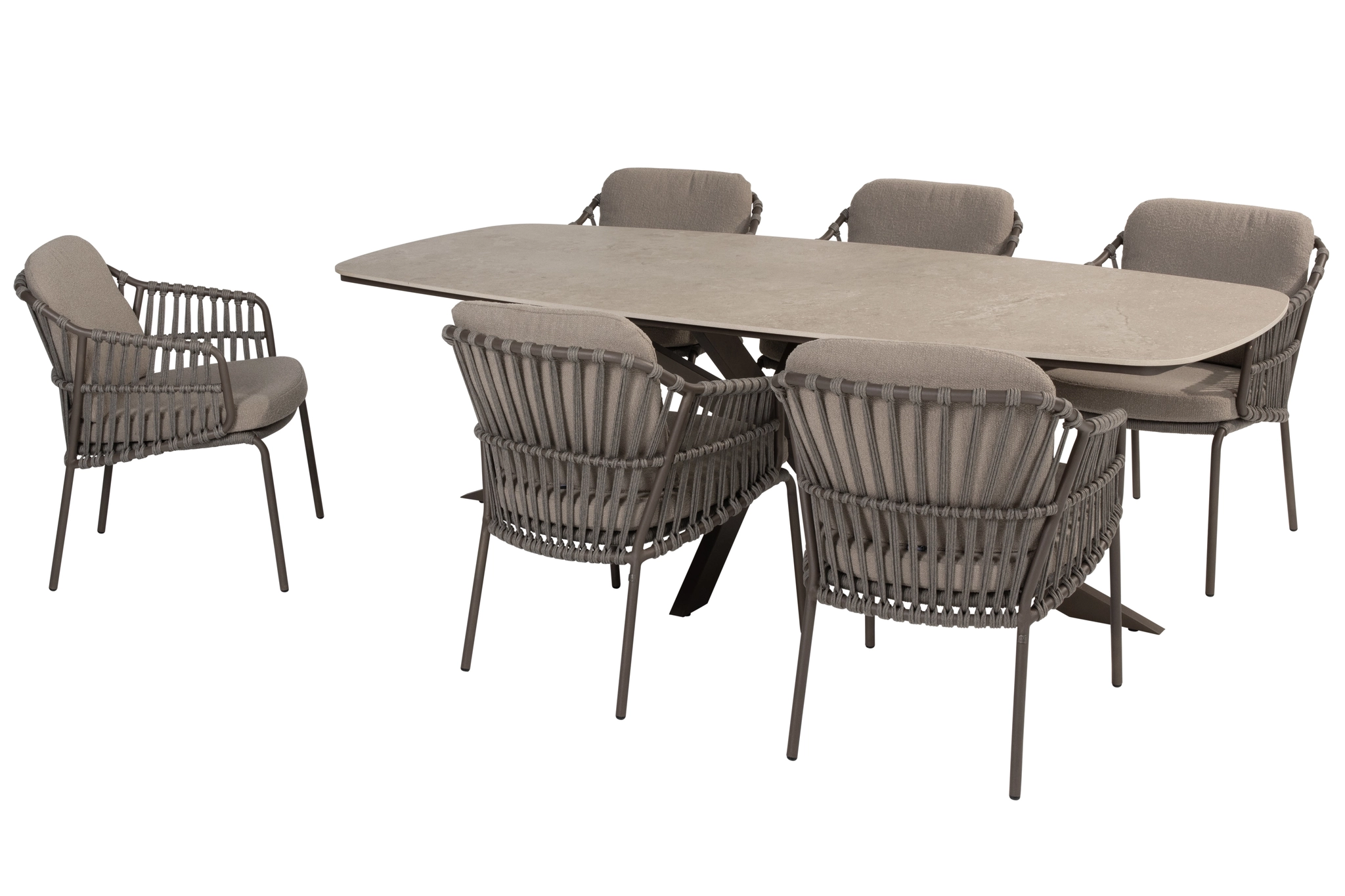 4 Seasons Outdoor Prado tafel 240x105x75 cm met 6 Capalbio stoelen