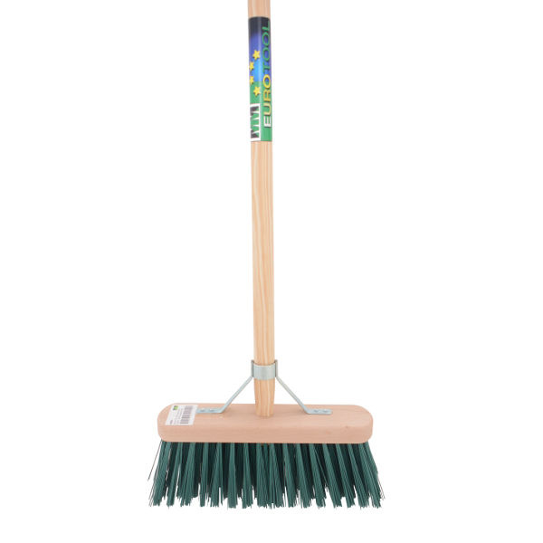 MM Eurotool Bezem FSC 29 Centimeter Kunstvezel Groen Met Steel 140 Centimeter