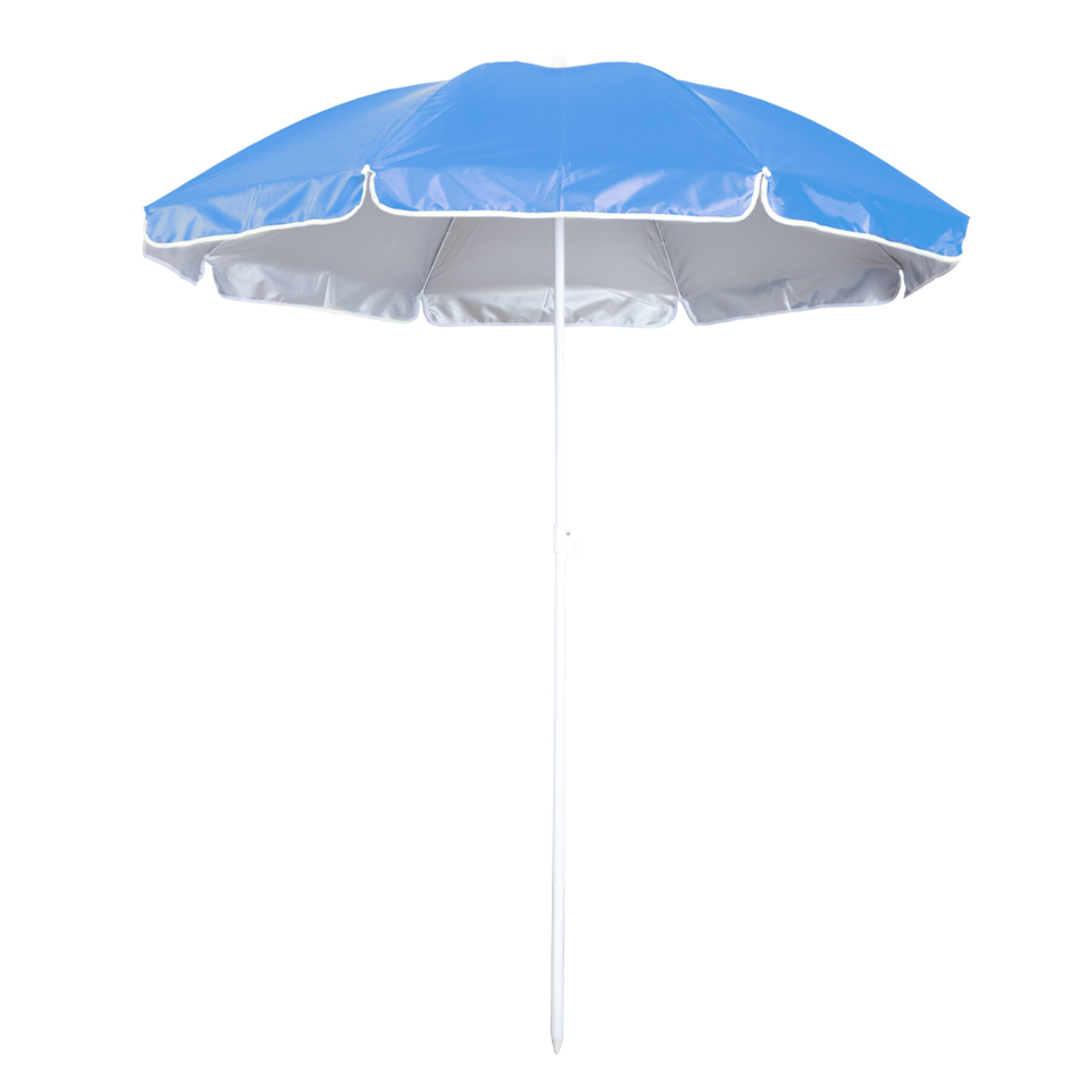 Merkloos Strand Parasol Lima - D150 cm - blauw - opvouwbaar - verstelbare hoogte - met opbergtas -