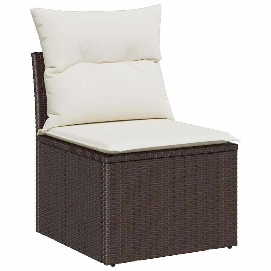 vidaXL 6-delige tuinset met kussens - bruin poly rattan