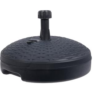 Merkloos Parasolvoet Rattan look - rond - antraciet grijs - D45 cm - 20 liter - kunststof - vulbaar -