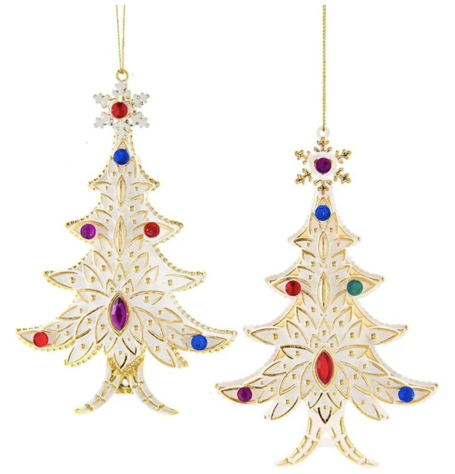 Kurt s adler 6.1 Inch Wht Go Xms Tree Ornament met Jewel 2A kerstbal - 