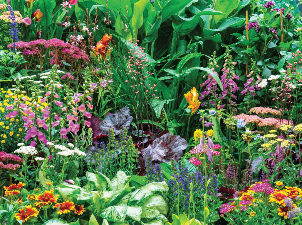 Customize it Bloemenmix 70x50cm Tuinschilderij - 