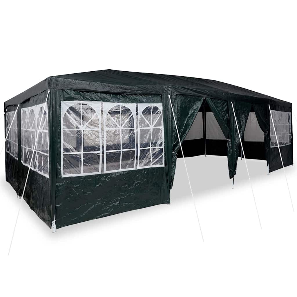 vidaXL Partytent met 12 Groene Zijkanten 8x4 m PE