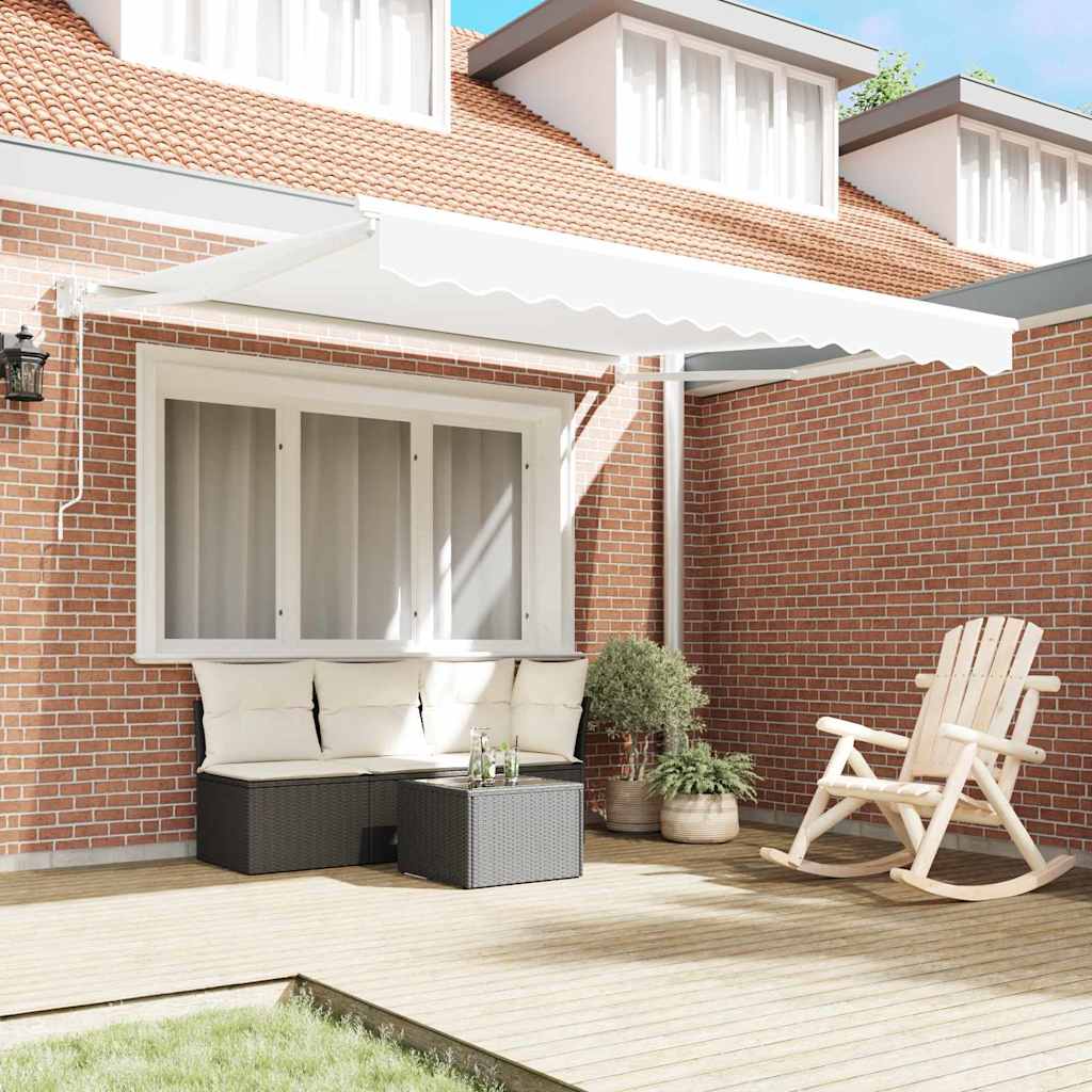 vidaXL Automatische Uittrekbare Ligbed / Strandstoel Wit 350x250 cm