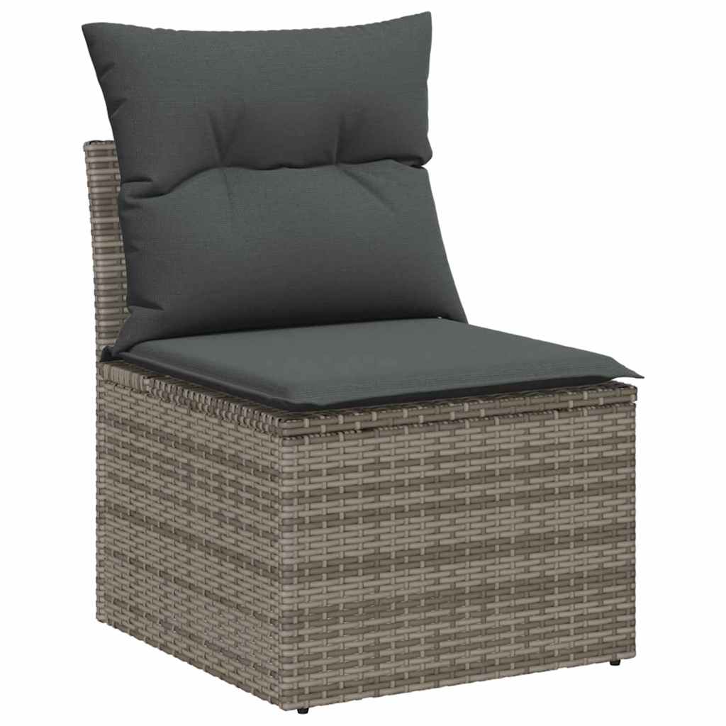 vidaXL Tuin Sofa Set 8 pcs Grijs 55 x 55 x 37 cm Rattan & gehard glas