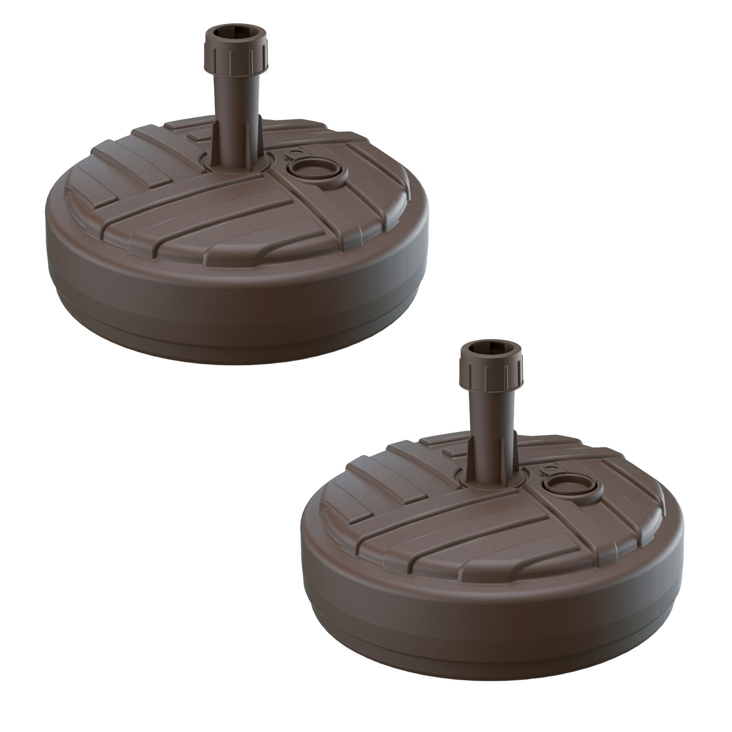 Prosperplast Parasolvoet - 2x - rond - antraciet - vulbaar - 10 liter - D39 cm -