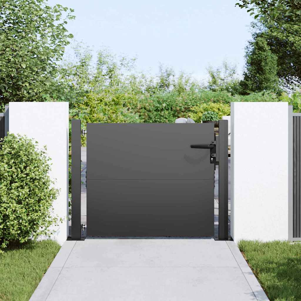 vidaXL Tuinpoort met slot Zwart 105 x 100 cm Poedergecoat staal