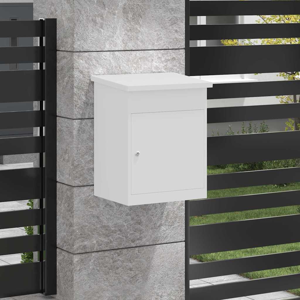 vidaXL Pakket inwerp box Wit 44 x 35 x 59 cm Staal