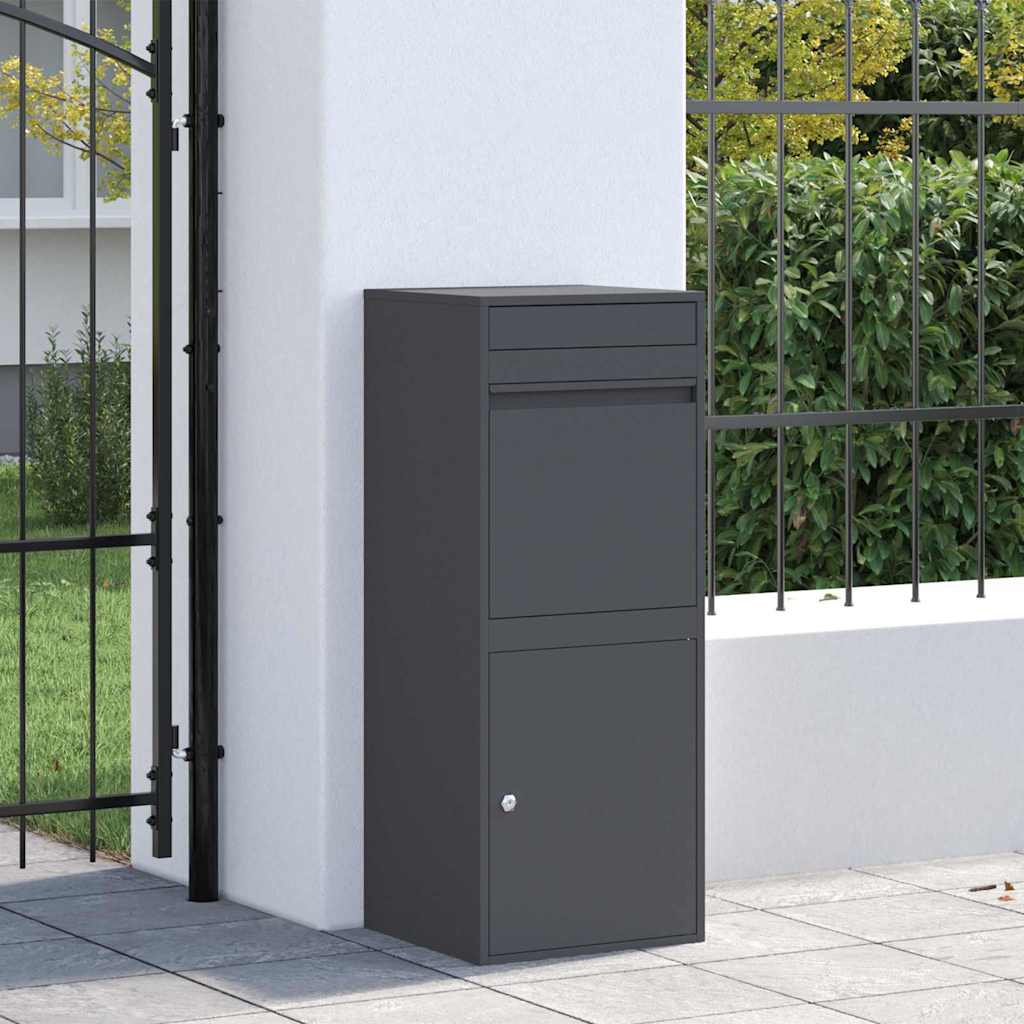 vidaXL Pakket inwerp box Antraciet 41 x 38 x 103 cm Staal